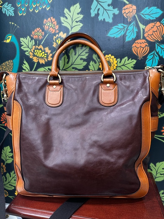 Vintage Bally Leather Weekender Satchel | Brown Cognac Travel Bag Crossbody - Picture 10 of 13